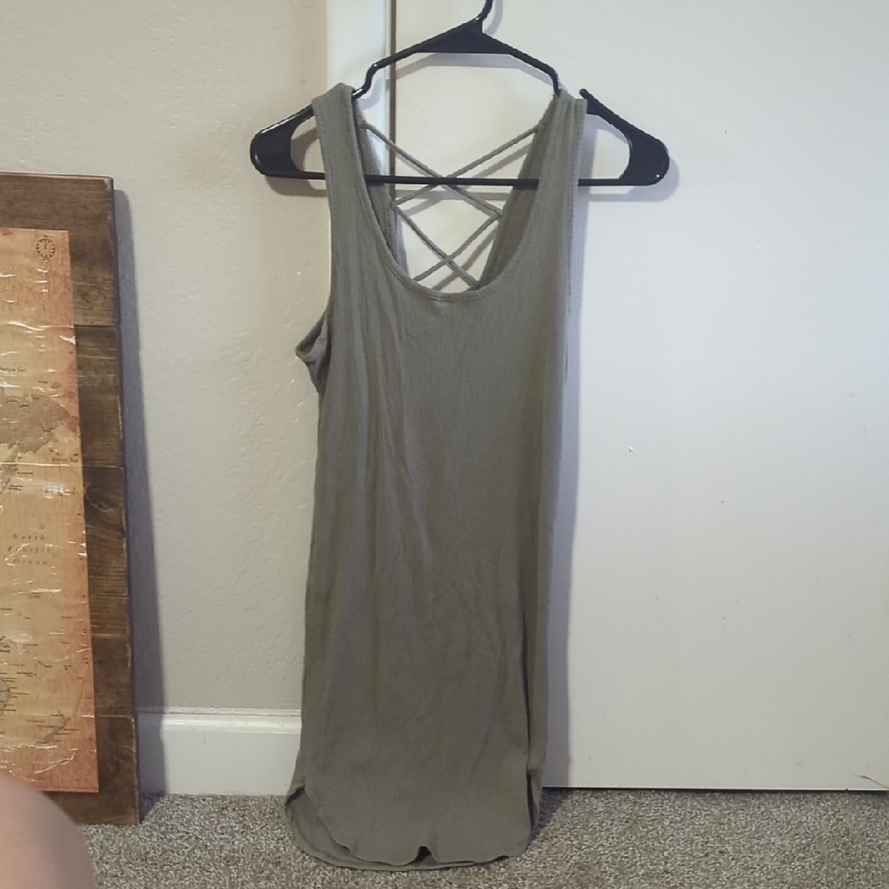Ambiance Olive Green Backless Dress